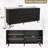 63'' W Sideboard Buffet Cabinet with 4 Fluted Doors and Adjustable Shelves-841505444