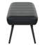 Banc Mid-Century moderne en similicuir et métal - noir et noyer