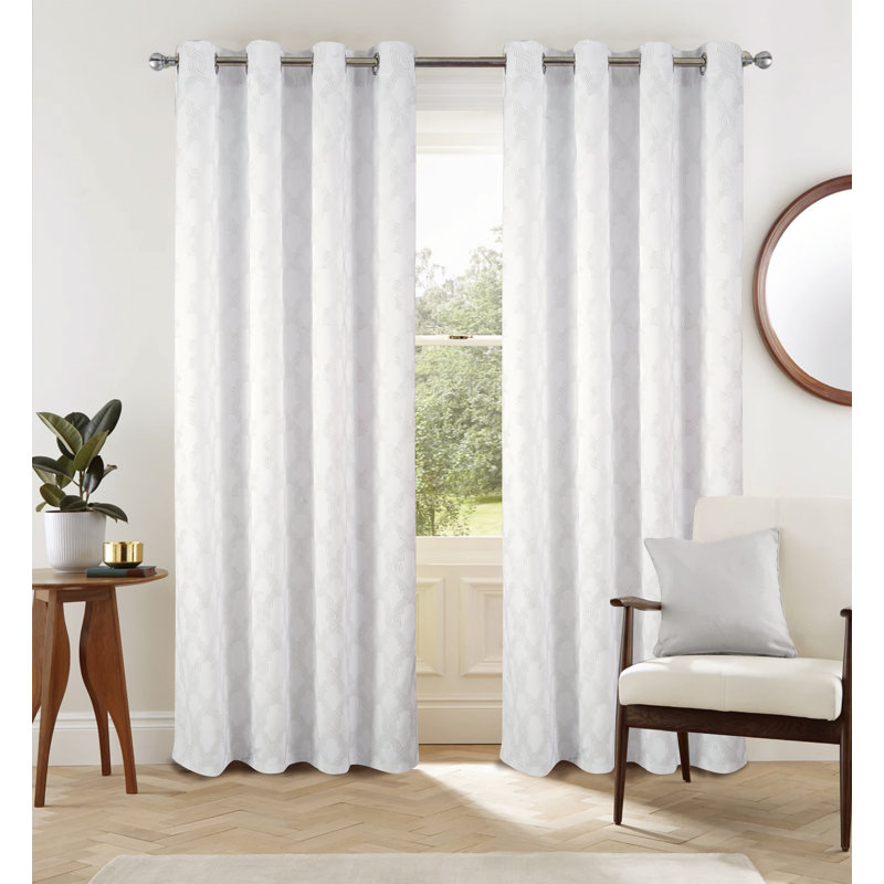 Ceria Blackout Curtain Single Panel, White