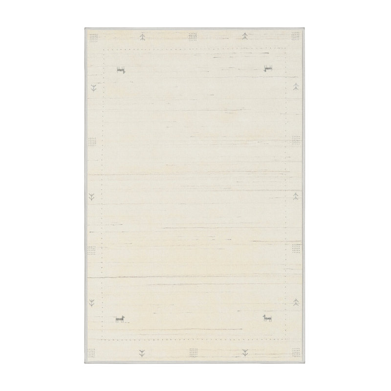 Surface beige contemporaine tapis, Rectangle 5 pi x 7 pi
