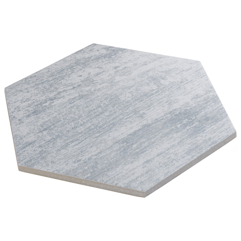 Cassis Hex 9" x 10" Porcelain Wood Look Wall & Floor Tile, White