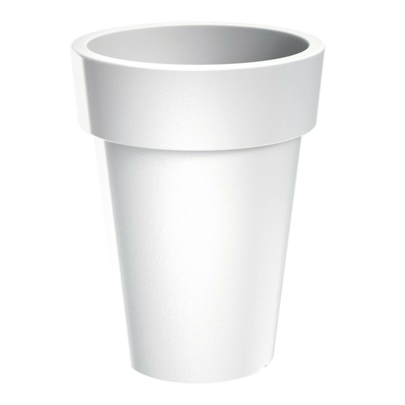 Calabro Pot Planter, White, 31.9cm H x 24.5cm W x 24.5cm D