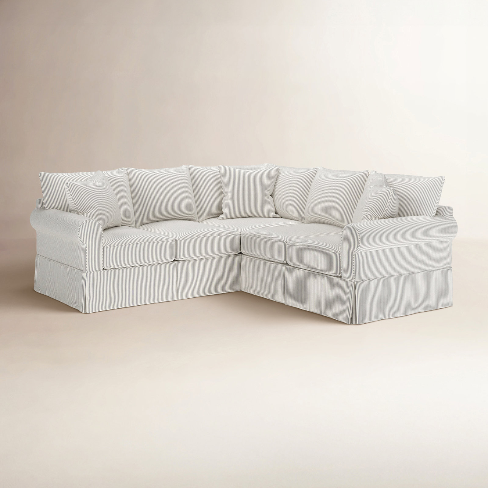 Amari Slipcovered L-Sectional, Left Hand Facing, Cruise Adrift Woven Stripe