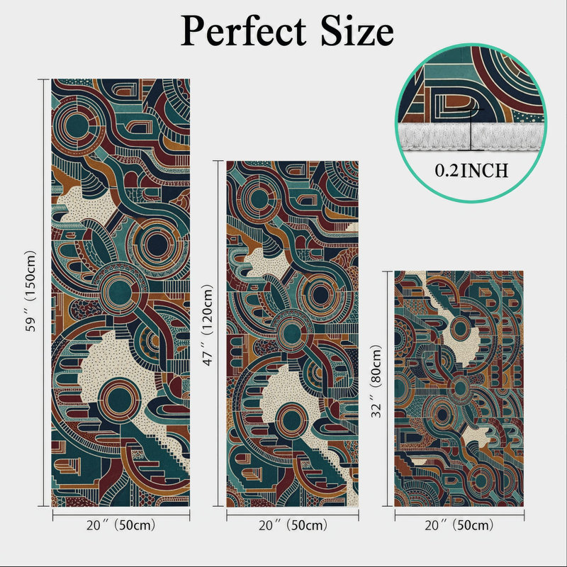 Geometric Art Non-Slip Washable Kitchen Mats