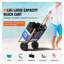 Chariot de plage robuste avec de grandes roues - Chariot de sable pliable et chariot utilitaire pour le camping, la pêche et le pique-nique