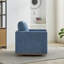 Fauteuil pivotant à 360°, fauteuil moderne en chenille bleue pour salon