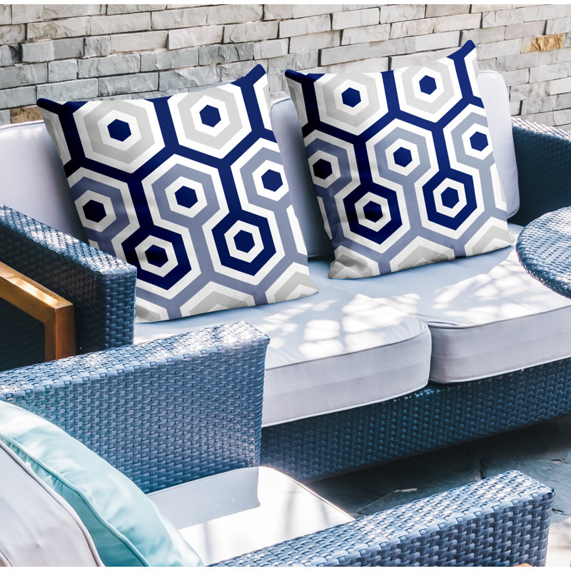  Coussin intérieur / extérieur, L 15 po x H 15 po, Bleu marine