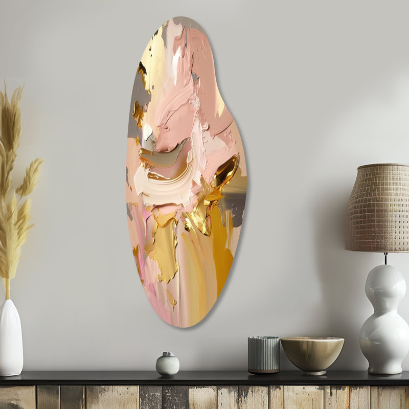 Art mural rétro asymétrique en métal, H 38 po x l 15 po