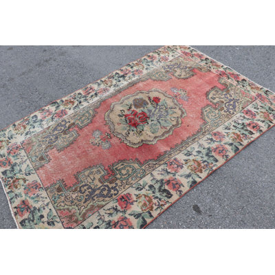 Pink Oushak Rug Adds a Touch of Elegance to Your Living Room or Bedroom With its Intricate Turkish Tribal Design Perfect for Indoor Use