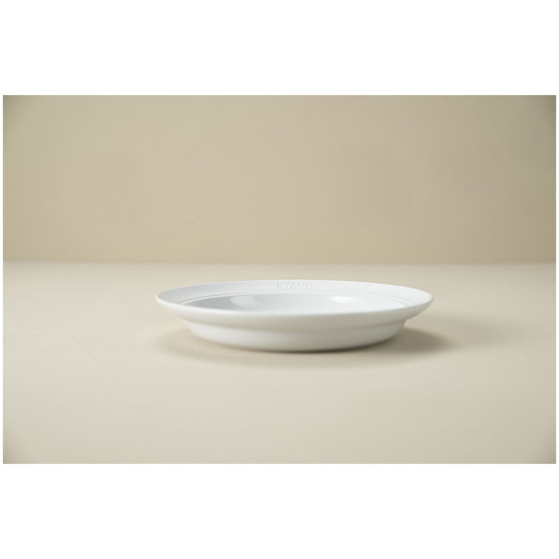 Ceramic Dinnerware White 9.69" Dinner Plate, Set of 4