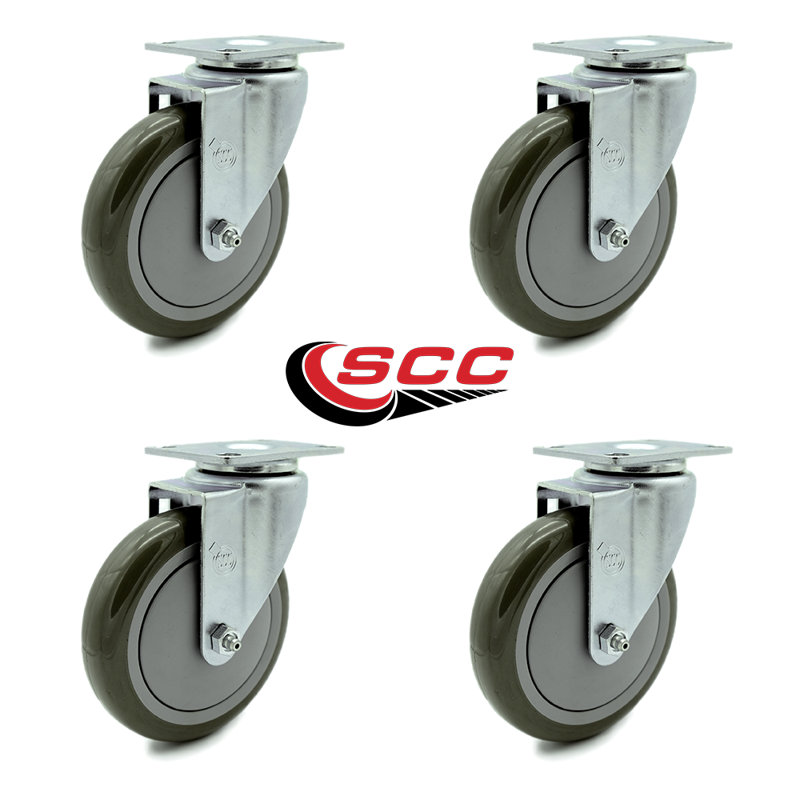 Polyurethane Top Plate Caster, Gray