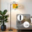 Lampe sur pied à arc avec abat-jour réglable peuplier à trèfles à feuilles naturelles automne
