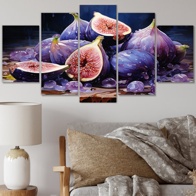 Fruit figue mauve - impression sur toile de campagne - 5 panneaux