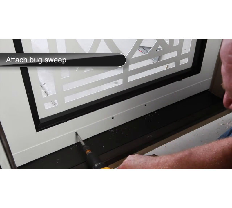 Classic Beige Aluminum Alloy French Door with Perforated Screen