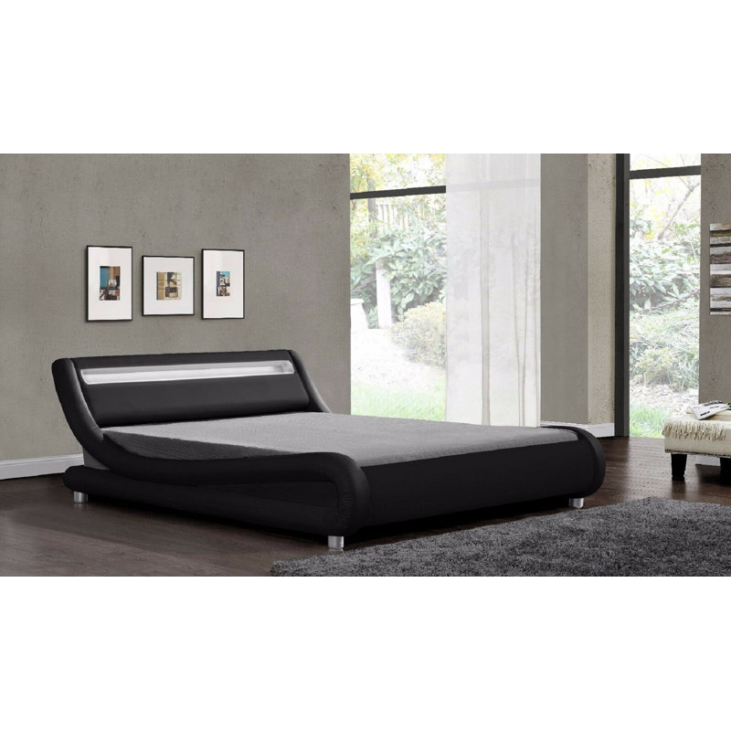 Kyara Upholstered Bed, Double (4'6), White