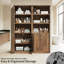 Armoire de rangement sur pied 81,50 "avec armoire de rangement autoportante avec station de charge intégrée et tablettes ouvertes pour la salle à manger, le vestibule, la salle de bain et le salon