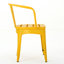 Ensemble bistro en fer jaune 3 pièces - Revêtement en poudre pour une durabilité et un style extérieurs - Résistant à l'eau - Métal KD - Plaisir et détente
