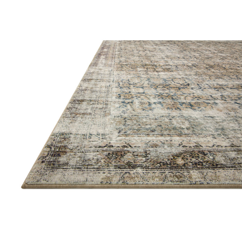 Morgan Navy and Sand Rectangular Wool Area Rug