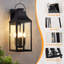Applique murale d'extérieur 4 lumières avec lanterne noir mat et verre transparent-434199109