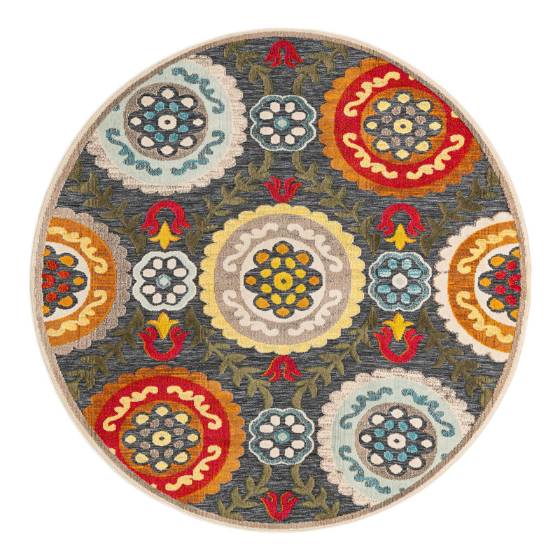 Tapis Bungalow Rose Oualida Caimin, Rond 7 pi 10 po