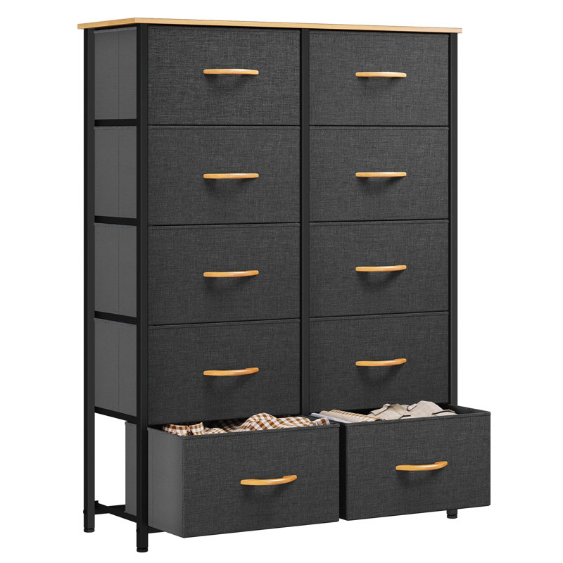 Rae 84cm W 10 - Drawer Chest of Drawers, Dark Grey