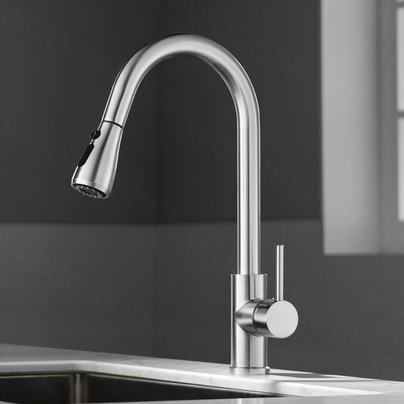 WoodBridge Pull Down Kitchen Faucet, Chrome