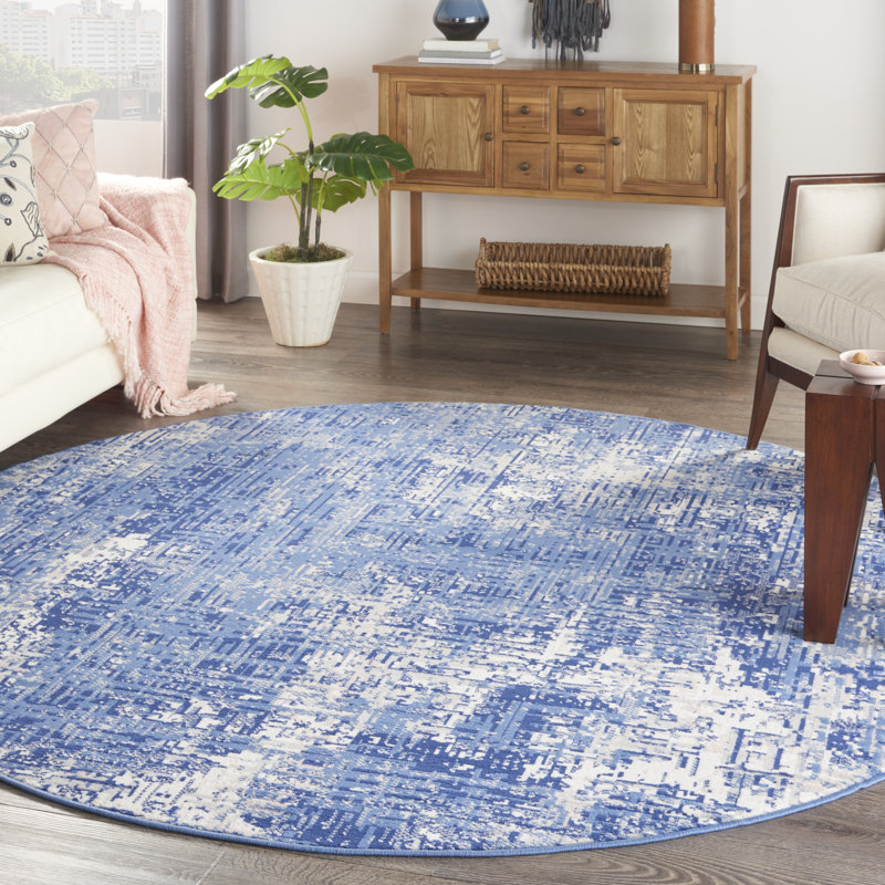 Abstract Indoor Rug, Round 8'