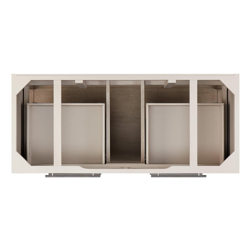 48" Robertson Single Bathroom Vanity Set with Oval Undermount Sink, White, 8" Widespread, Feathered White Quartz