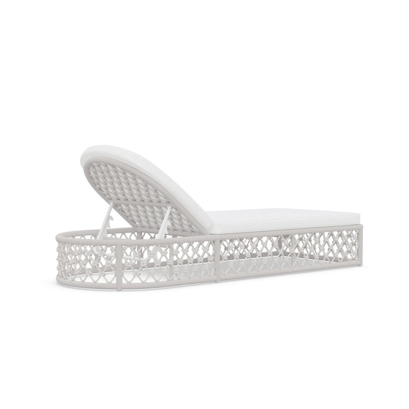 Amelia 78.35" Long Reclining Single Chaise with Cushions, Sand Frame/Cloud Cushion