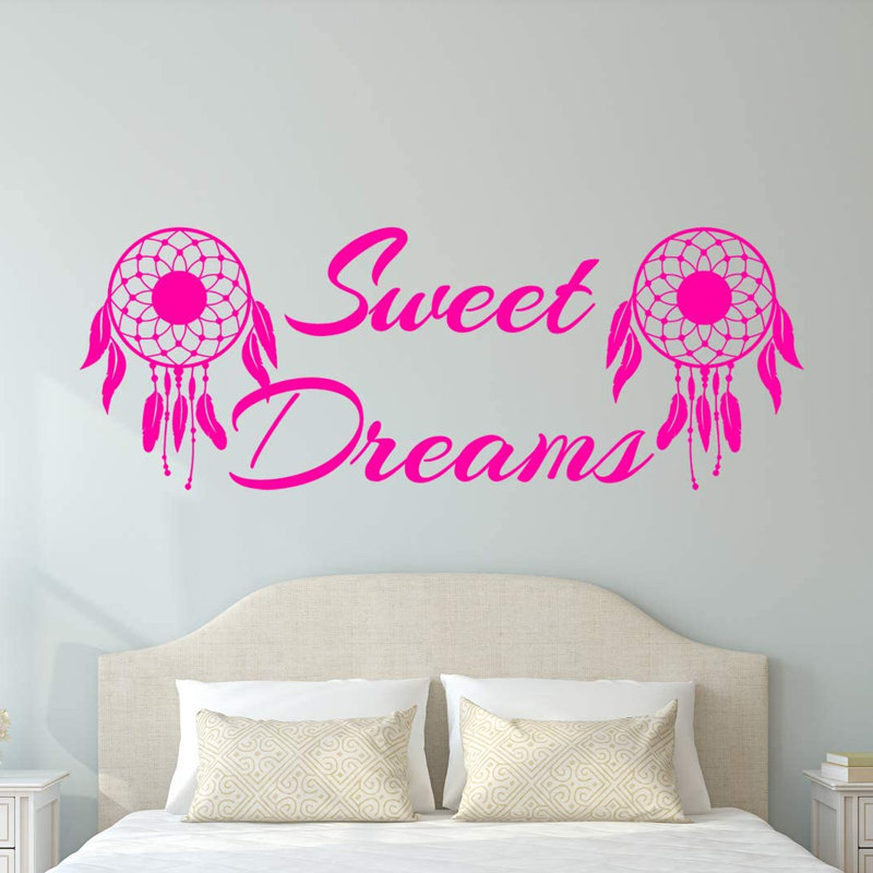 Adhésif décoratif Dream Catcher Sweet Dreams, Rose vif, H 14,5 po x l 40 po