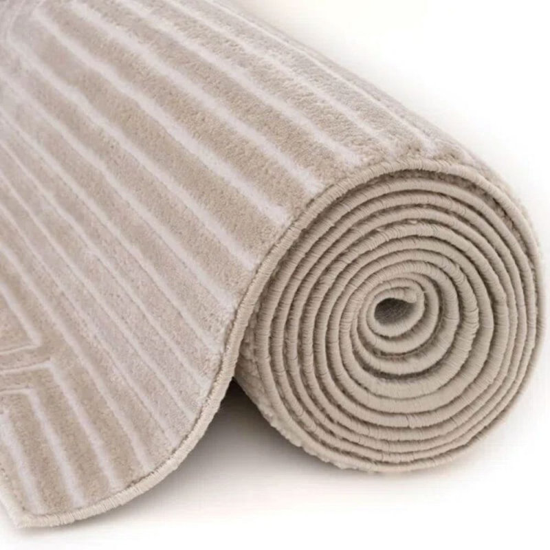 Carmel Modern Geometric Beige Area Rug, Rectangle 120 x 170 cm