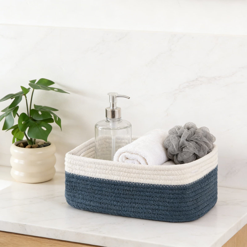 4 Pack Fabric Storage Baskets And Organizer Bins For Shelves, Closet, And Home Organization, Decorative Square Design For Versatile Use