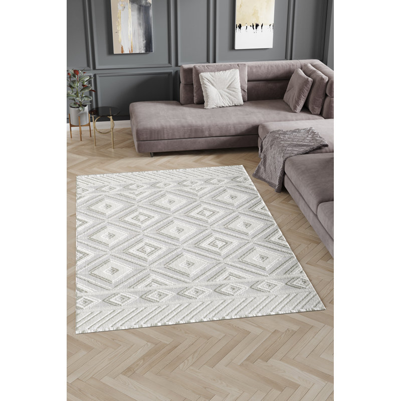 Geometric Indoor Rug, Rectangle 5' x 7'6"