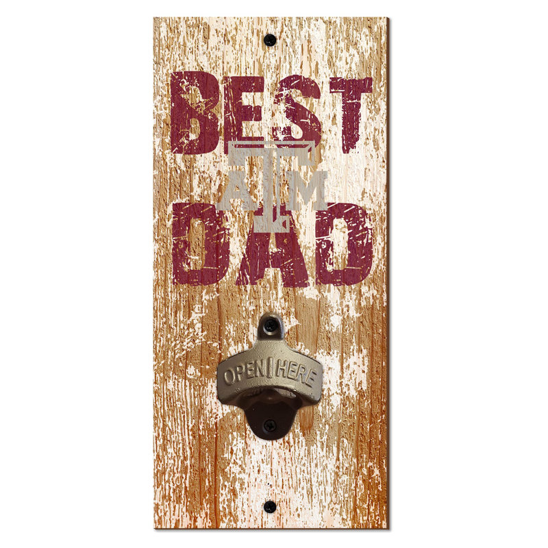 Gold Brass Stainless Steel Bottle Opener, Texas A&M