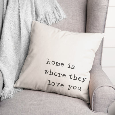 Housse et insert de coussin carré Home Is Where It's Love You