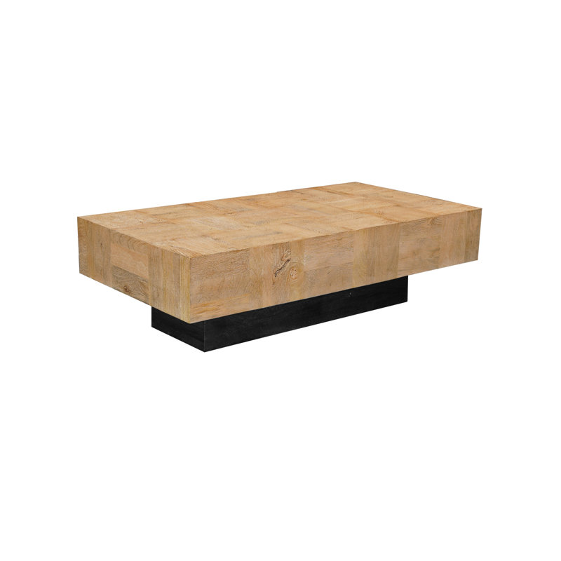Table basse 59 "en bois massif naturel et noir 59"