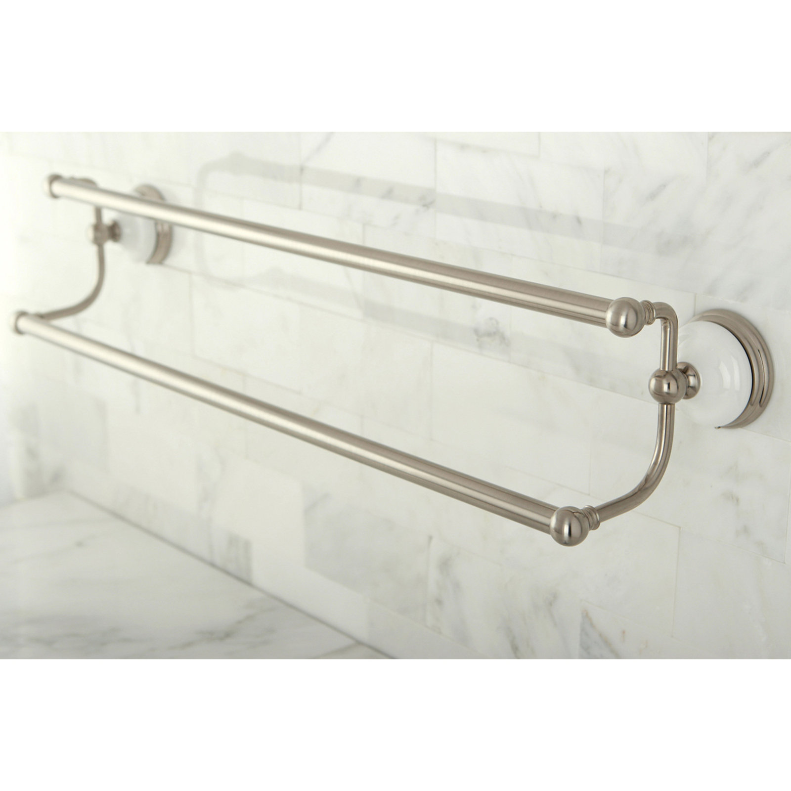 Victorian 24" Dual Towel Bar, Brushed Nickel