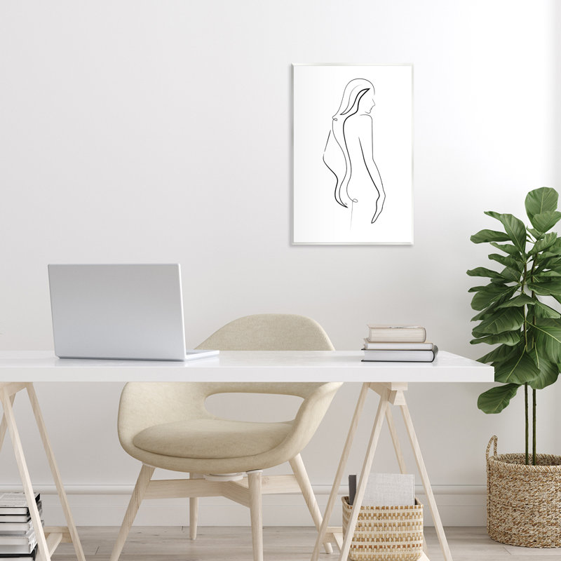 Plaque murale minimaliste avec figurines féminines, design par Martina Pavlova, H 15 po x l 10 po
