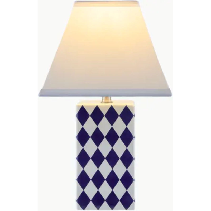 Verrett Table Lamp, White, Dark Blue