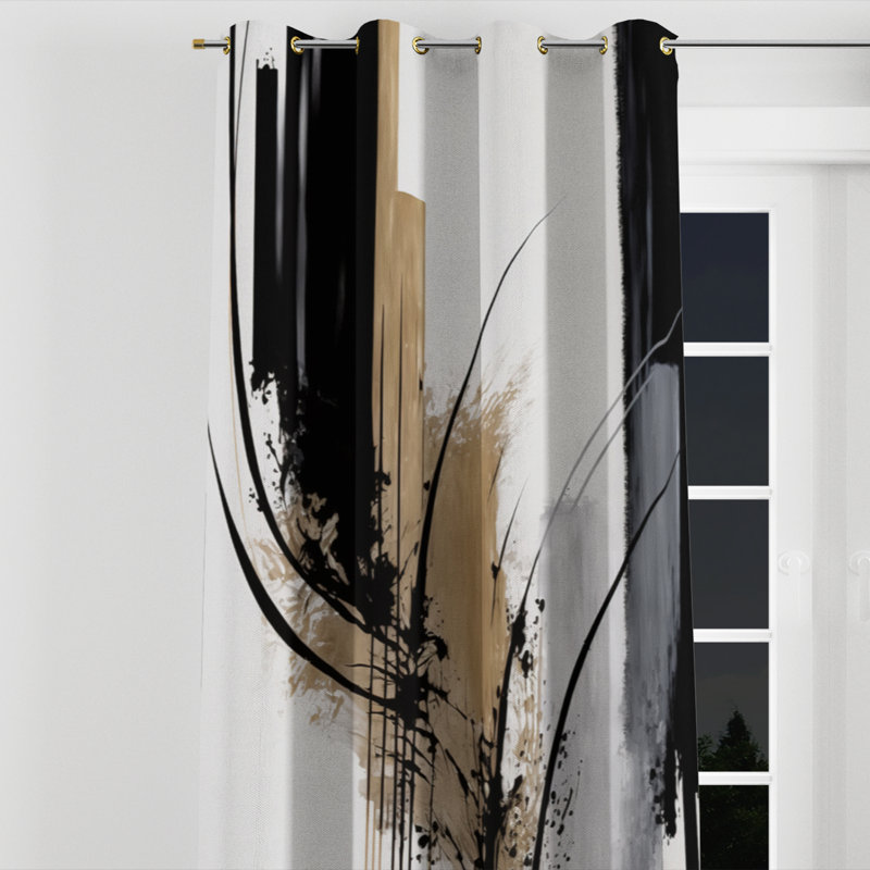 Aurra - Rideau moderne en velours avec œillets - obscurcissant - 1 panneau, l 52" x L 95", Œillets dorés