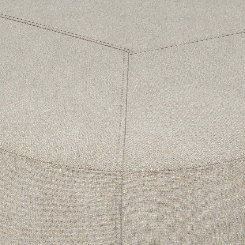 Moore Natural Linen Look Large Round Ottoman