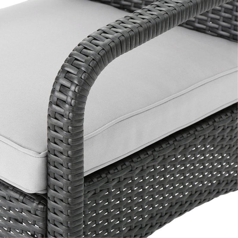 Kd Outdoor Chat - 4 Pc Pe & Iron Grey Waterproof Fabric 43.69" X 27.48" 32.27 For Use And Cushions 44" 27.5" 31.5