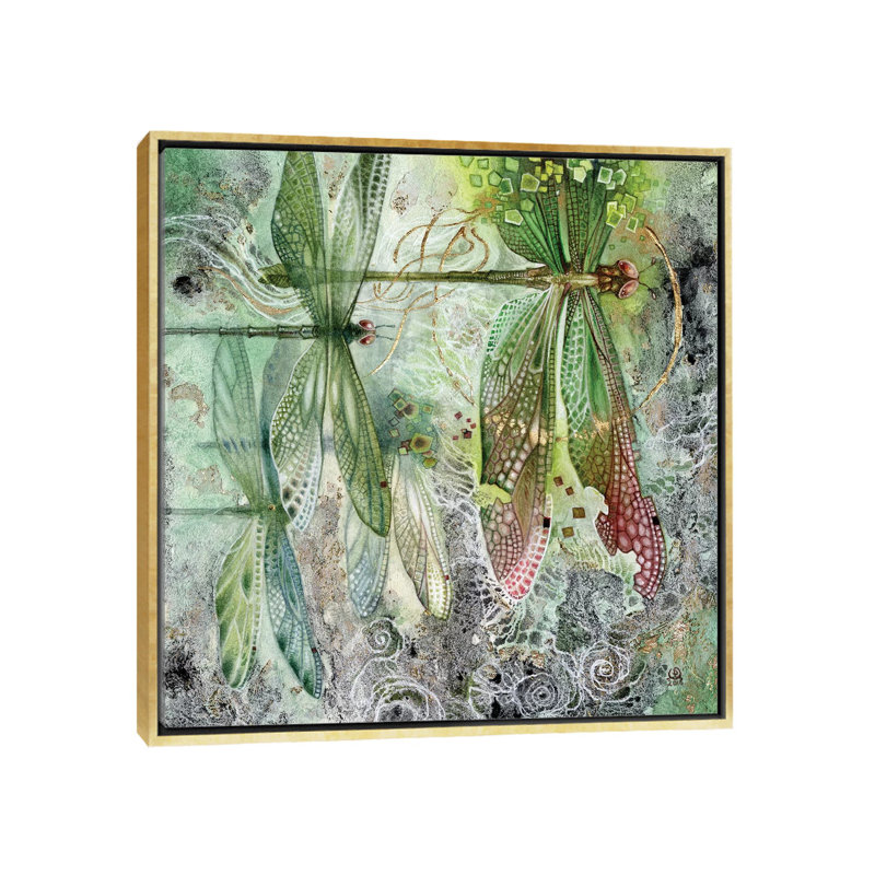 Flow par Stephanie Law - impression d'art graphique, Toile encadrée d'or, Aucun mat, H 18 po x l 18 po x 1,5 po