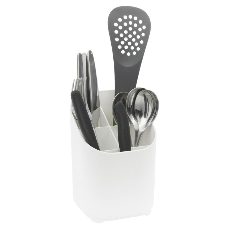 Plastic Utensil Crock, White