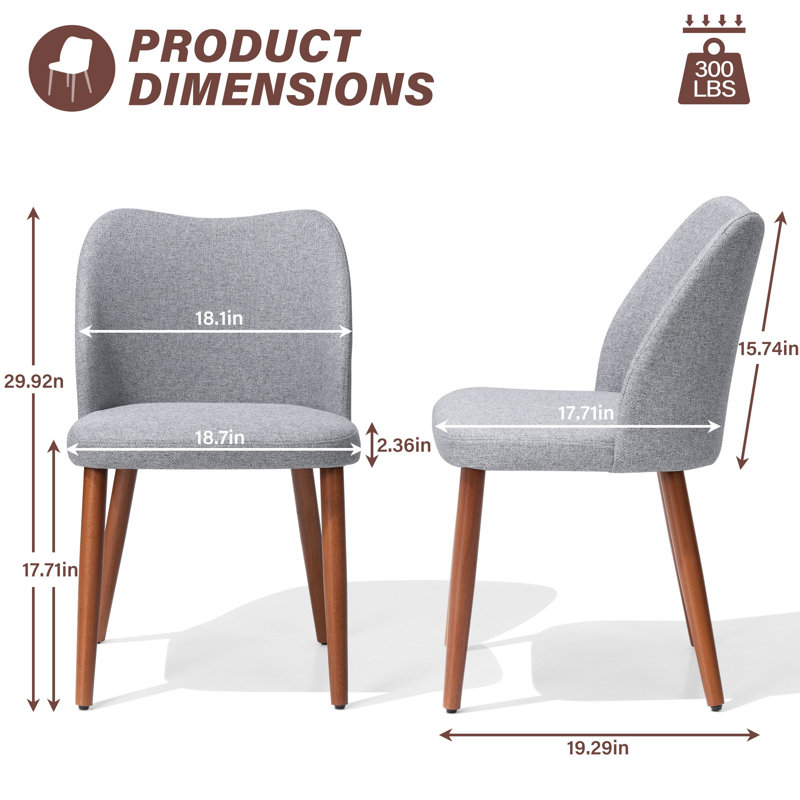 Wood Frame Upholstered Dining Chairs, Gray