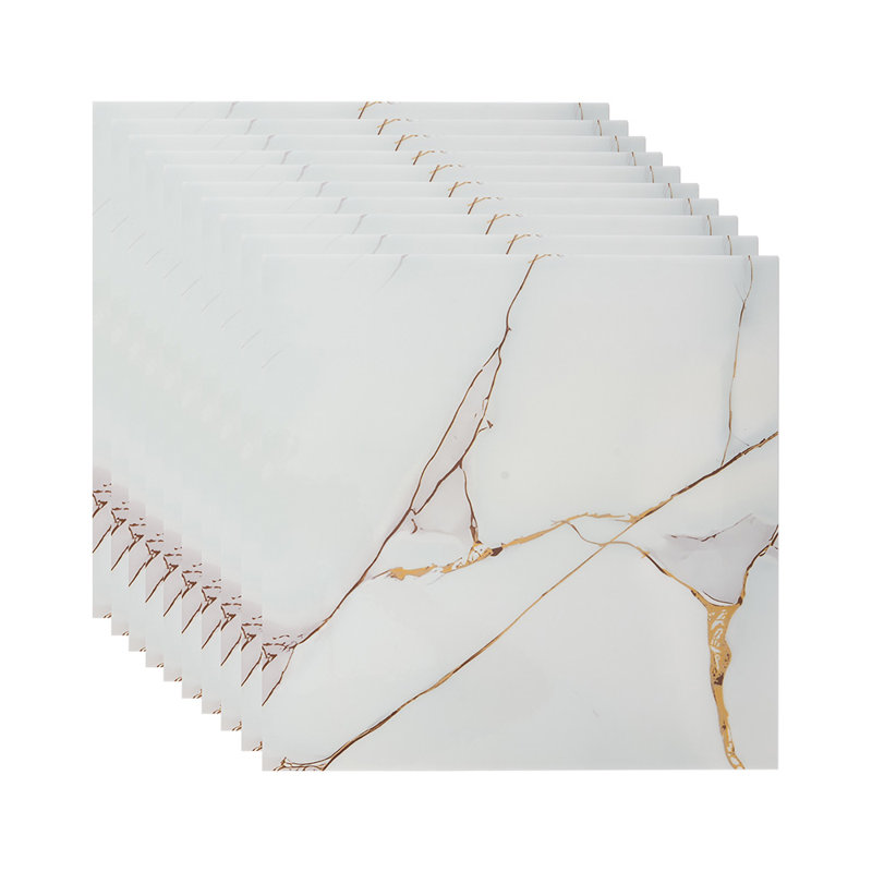 10Pcs Self-Adhesive Marble Pattern Wall Tile Stickers, 40cm H x 40cm W