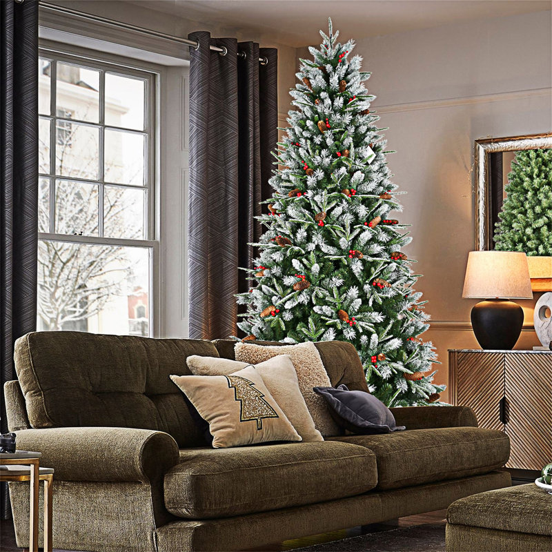 Arbre de Noël avec support en métal, H 7,5 pi