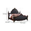 Grand lit Moni, revêtement classique capitonné à boutons noirs, bois brun cerise-100547215-100547214