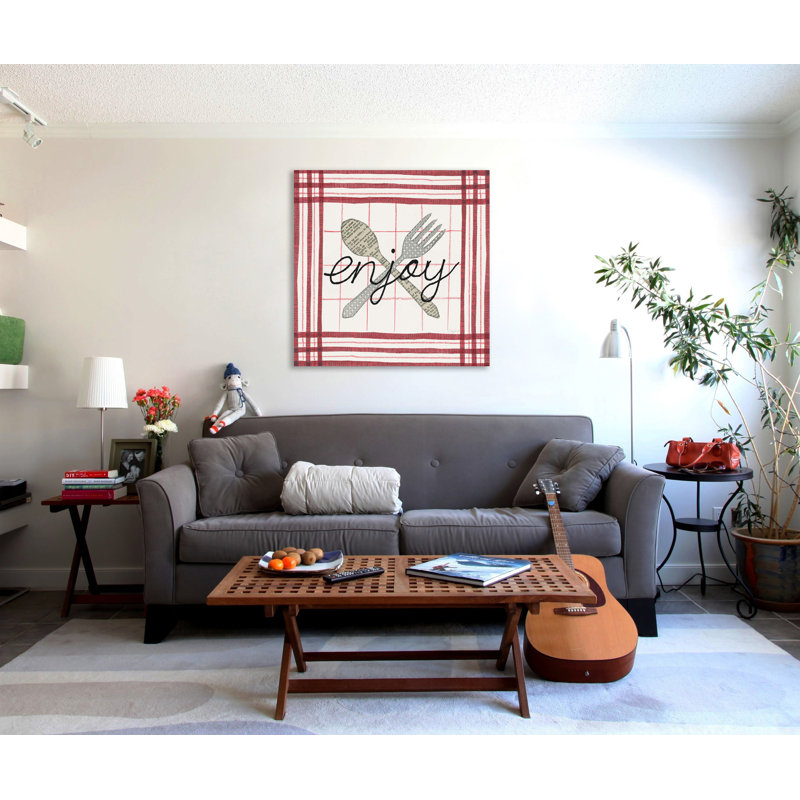 «Cool Kitchen Enjoy», toile tendue par Courtney Prahl, H 18 po x l 18 po x P 1,5 po