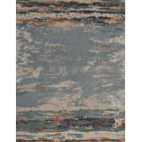 Tangier Wool Abstract Area Rug in Dusty Teal/Tan/Terracotta/Jade